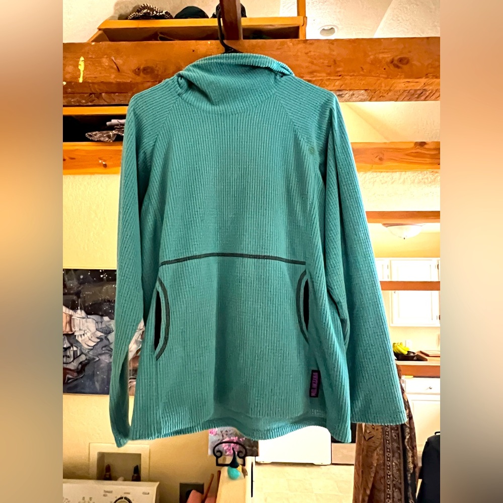 Melanzana Bright Blue Microgrid Sweatshirt. Womens Size L